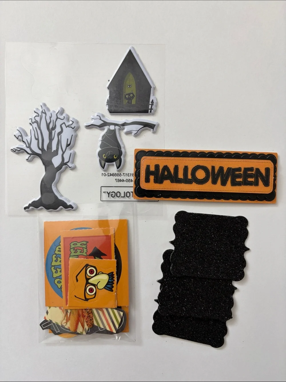 Halloween Scrapbook Mixed Lot Crafts, Stamps  Paper Stickers Bags Washi Tape